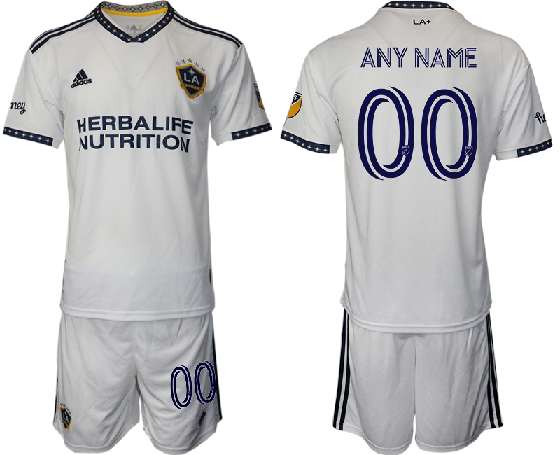 Men's LA Galaxy Custom White Home Soccer Jersey Suit